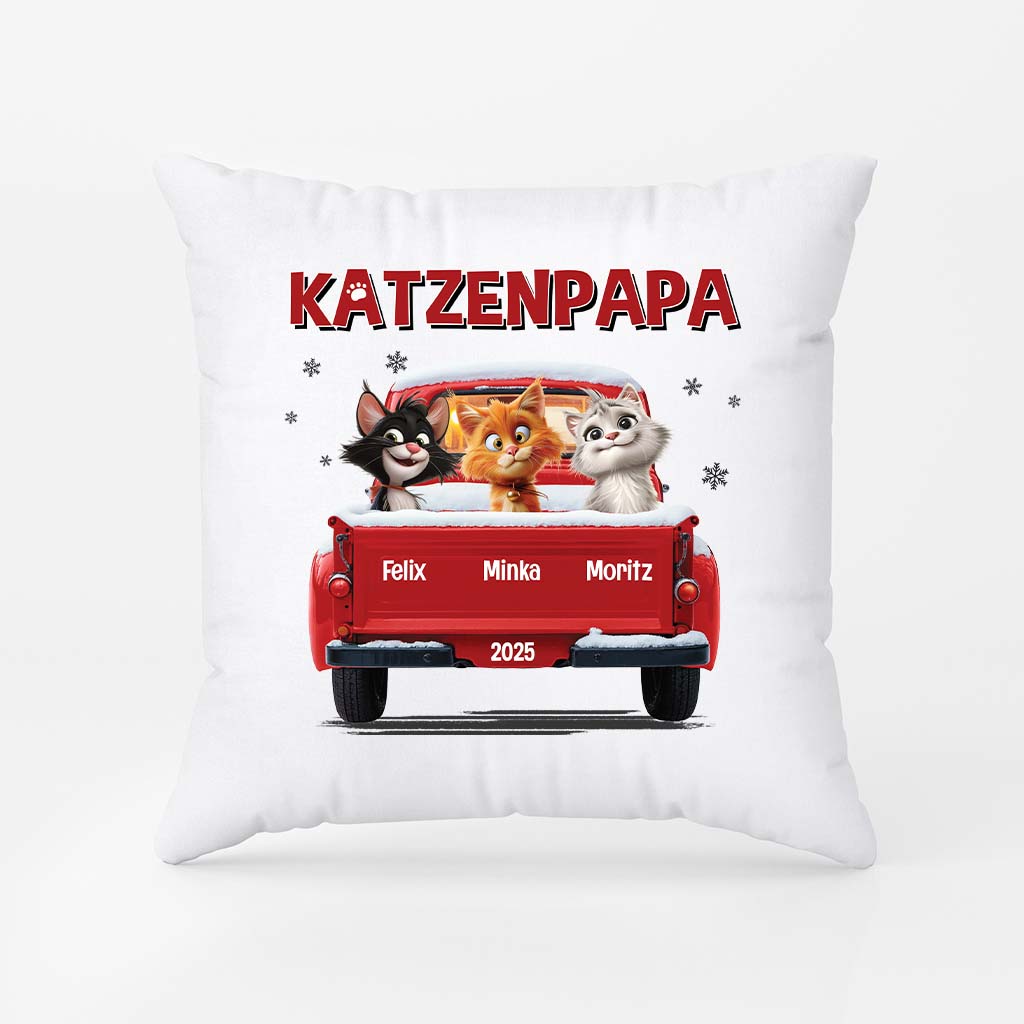 6368PGE1 katzenmama katzenpapa im auto cartoon katzenkissen personalisiert 6368P8QAD