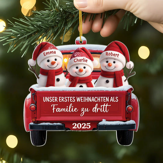 6374OGE2 gemeinsam sind wir eine familie im auto personalisierter christbaumschmuck familie_ acryl 6374O6V5I
