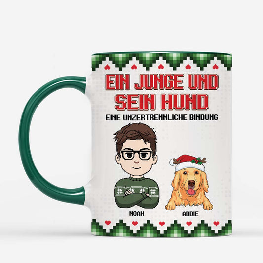 6384MGE2 ein madchen und ihre hunde weihnachtstasse personalisiert_ 6384MTZZC