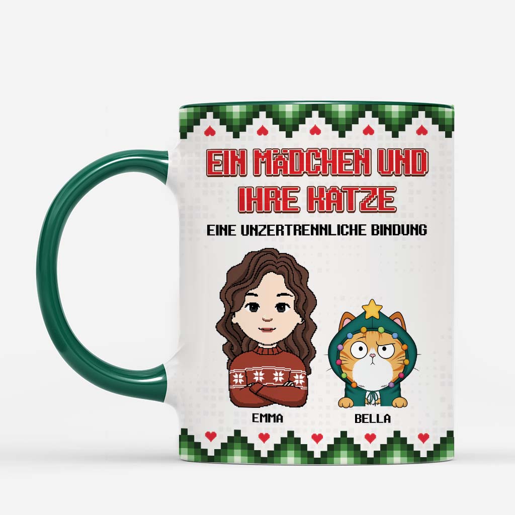 6384MGE2 ein madchen und ihre katzen weihnachtstasse personalisiert_ 6384MTZZD