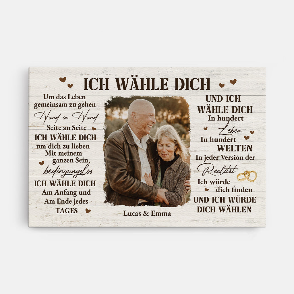 6386CGE1 ich wahle dich um dich zu lieben personalisierte leinwand paar mit foto 6386C8TAG