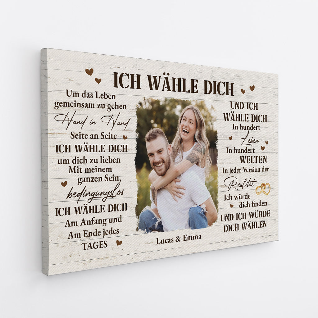 6386CGE2 ich wahle dich um dich zu lieben personalisierte leinwand paar mit foto 6386C8TAG