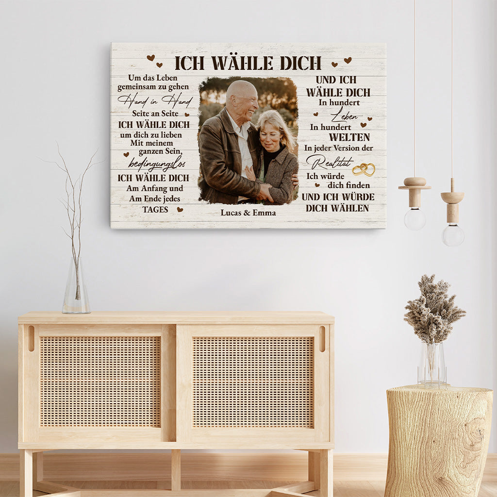 6386CGE3 ich wahle dich um dich zu lieben personalisierte leinwand paar mit foto 6386C8TAG