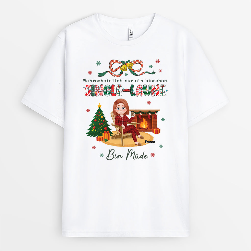 6391AGE1 wahrscheinlich nur ein bisschen jingle laune bin mude personalisierte t shirt manner damen weihnachten lustig 6391ATZCA