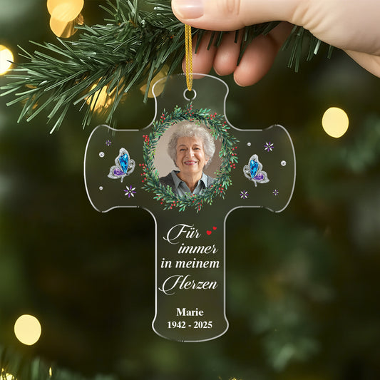 6393OGE2 ich bin immer bei dir kruzifix personalisierte acryl ornamente mama papa mit foto 6393O8QAB