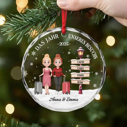 6399OGE2 das jahr unseres besuchs glas weihnachtsschmuck_ personalisiert beste freunde reise 6399OKYQF