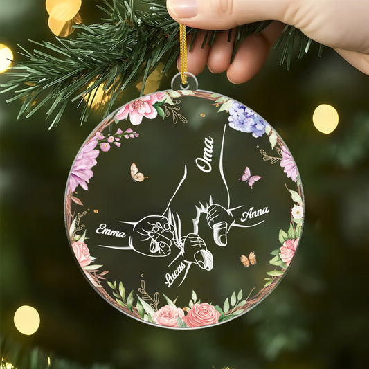 6401OGE2 du haltst meine hand und mein herz fest acryl weihnachtsschmuck personalisiert oma mama 6401O3TQA