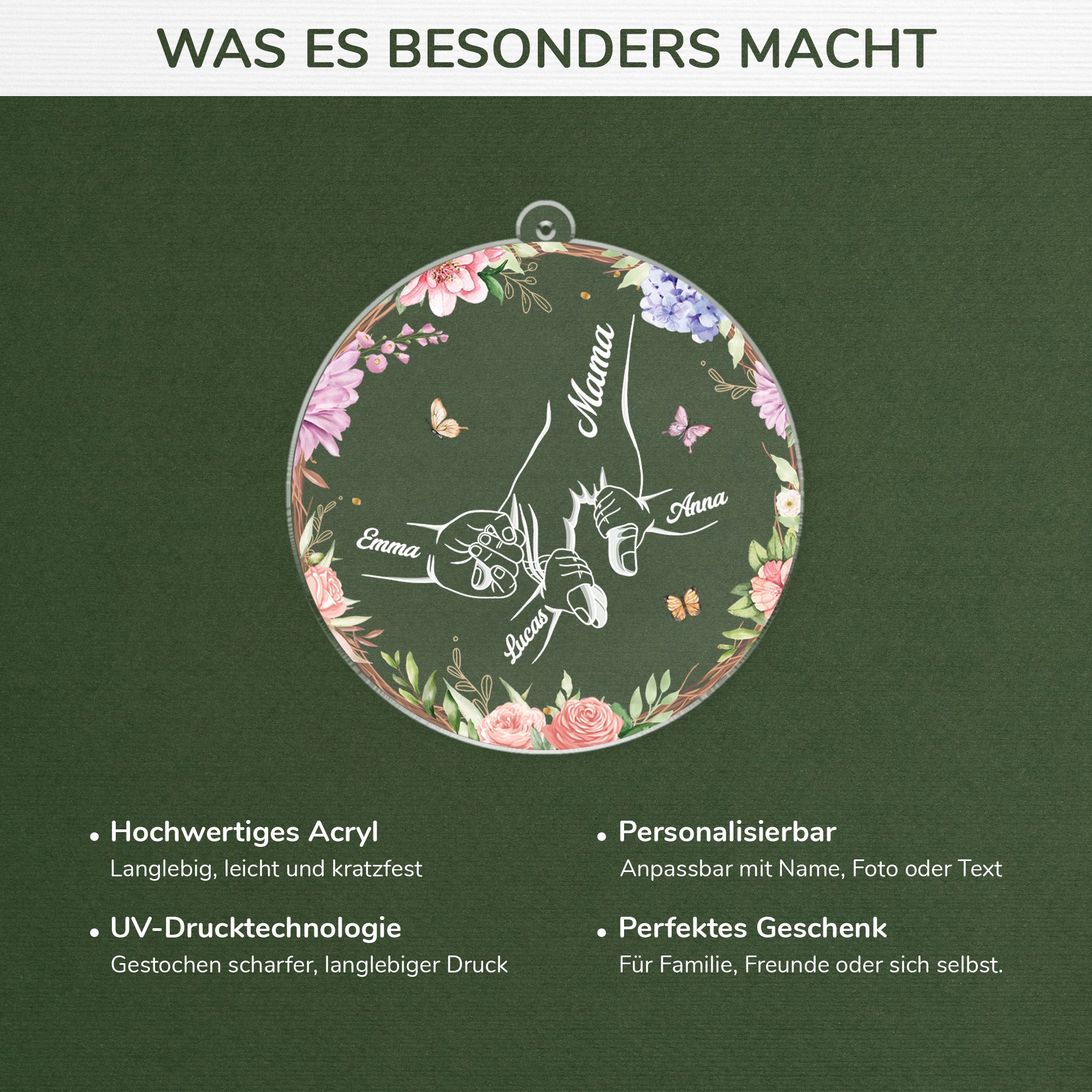 6401OGE4 du haltst meine hand und mein herz fest acryl weihnachtsschmuck personalisiert oma mama 6401O3TQA