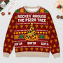 6402WGE2 rockin_ around the pizza tree lustiger weihnachtspullover personalisiert_ frauen manner 6402WTVMA