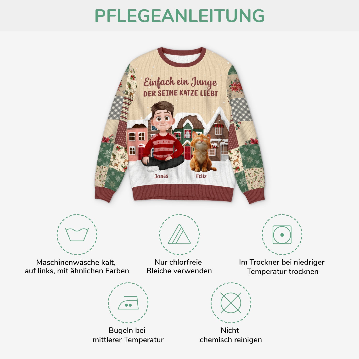 6405WGE4 einfach ein madchen das ihre katze liebt weihnachtspullover katze personalisiert 6405WTVZD_36a864e8 baa7 4f7d 9c1c 8bbb11d14888