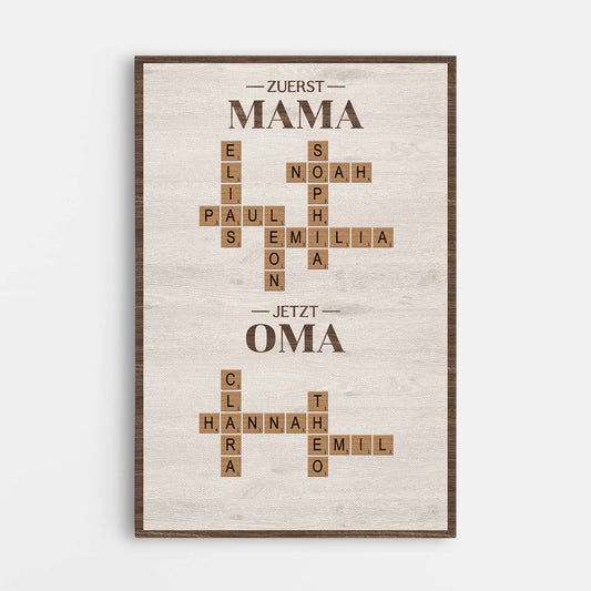 6416CGE1 zuerst mama jetzt oma leinwand kreuzwortratsel personalisiert 6416C6VNA