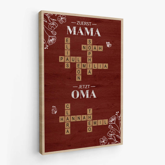 6416CGE2 zuerst mama jetzt oma leinwand kreuzwortratsel personalisiert 6416C6VNA