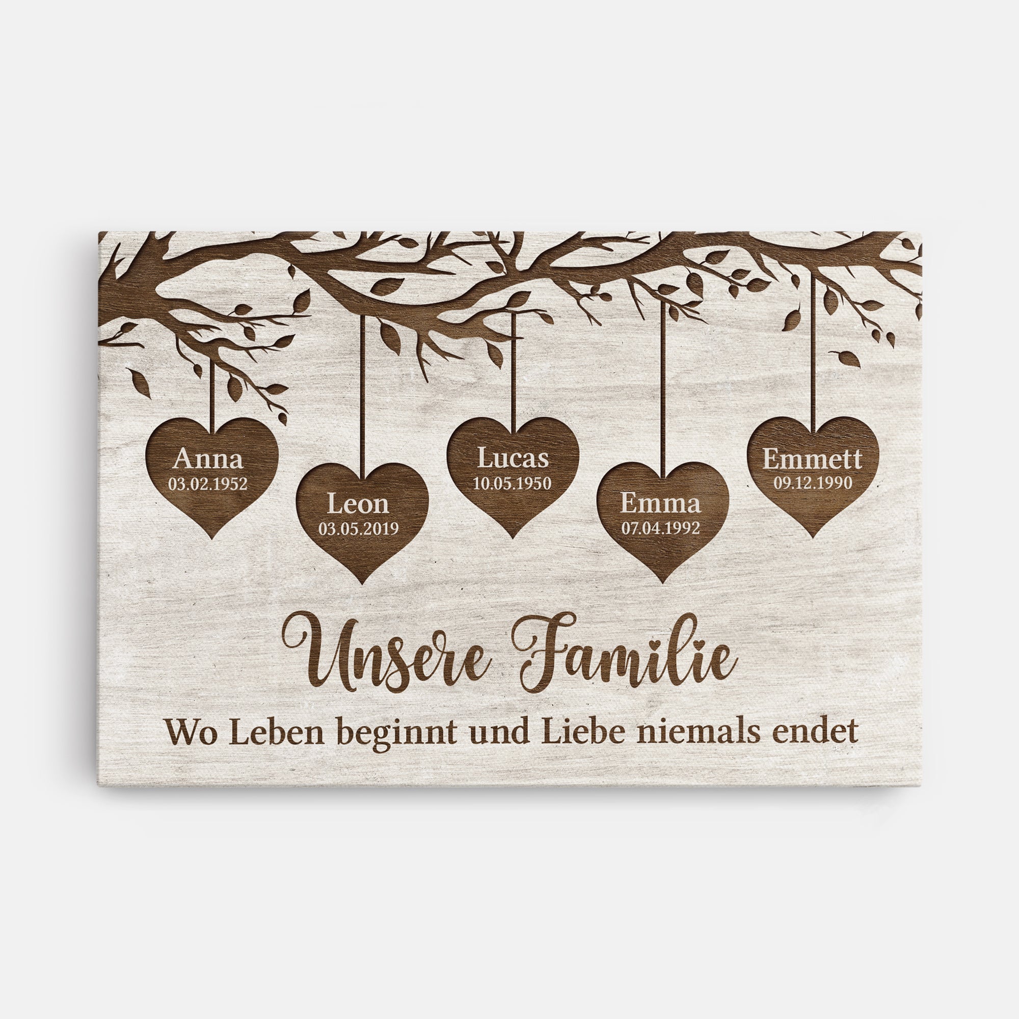 6417CGE1 unsere familie wo leben beginnt und liebe niemals endet personalisierte leinwand familie_ 6417C6TZI