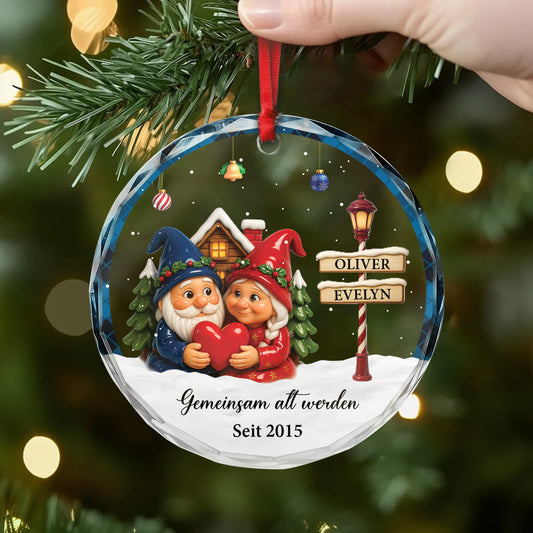6427OGE2 3d druck effekt gemeinsam alt werden seit glas weihnachtsschmuck personalisiert paar 6427O3Q0G