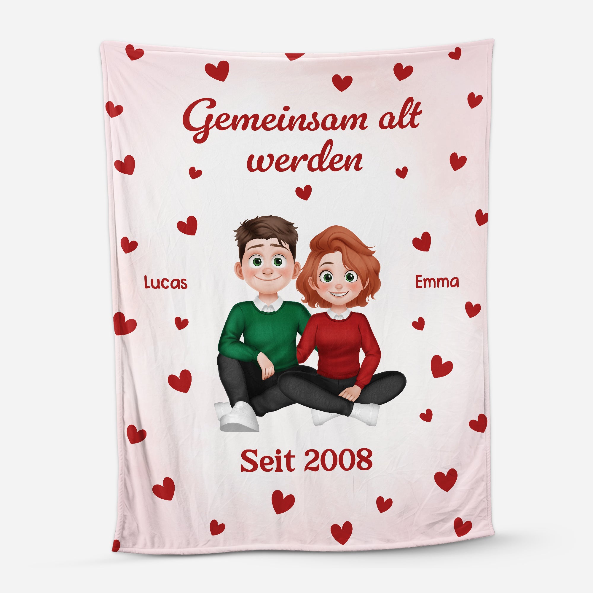 6444BGE1 gemeinsam alt werden seit paar kuscheldecke personalisiert_ mit foto 6444BKLZG_1