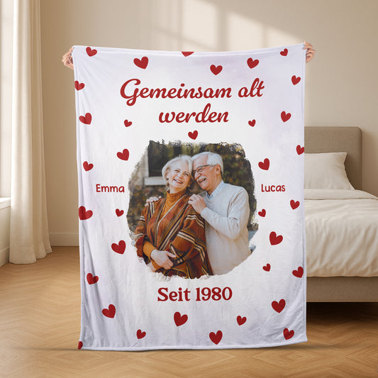 6444BGE1 gemeinsam alt werden seit paar kuscheldecke personalisiert_ mit foto 6444BKLZG_2