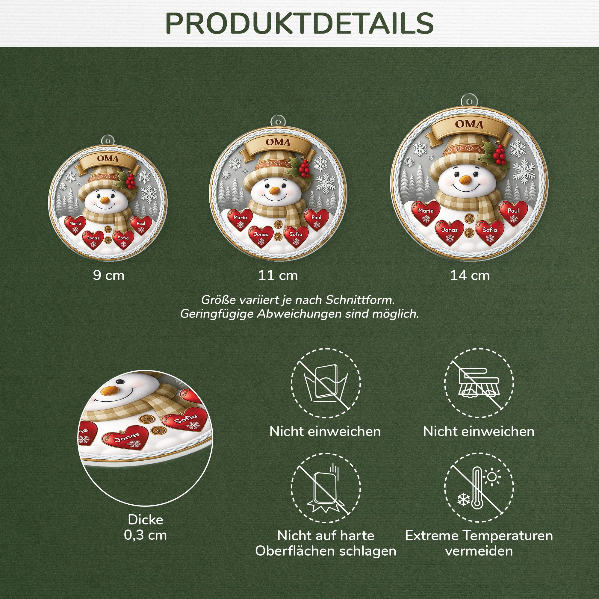 6451OGE3 3d druck effekt schneemann acryl weihnachtsschmuck_ personalisiert mama oma 6451O8QMA