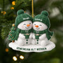 6452OGE1 3d druck effekt gemeinsam alt werden seit acryl weihnachtsschmuck personalisiert paar gruner schneemann 6452O8V5G