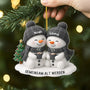 6452OGE2 3d druck effekt gemeinsam alt werden seit acryl weihnachtsschmuck personalisiert paar gruner schneemann 6452O8V5G