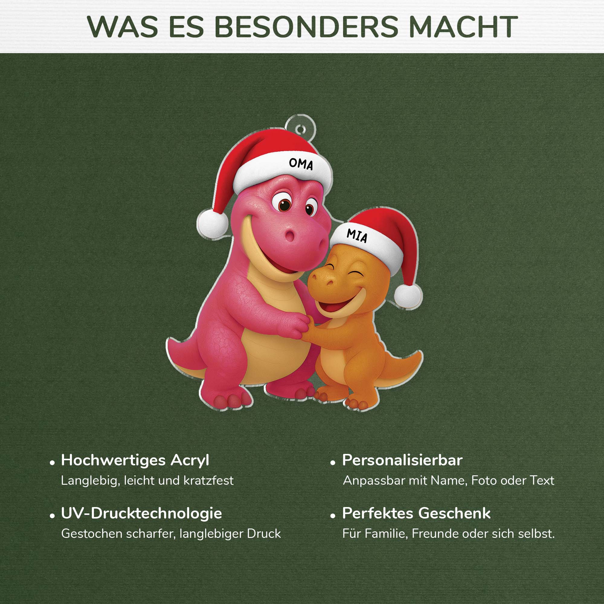 6453OGE4 3d druck effekt dinosaurier acryl weihnachtsschmuck personalisiert oma opa 6453O8V5A