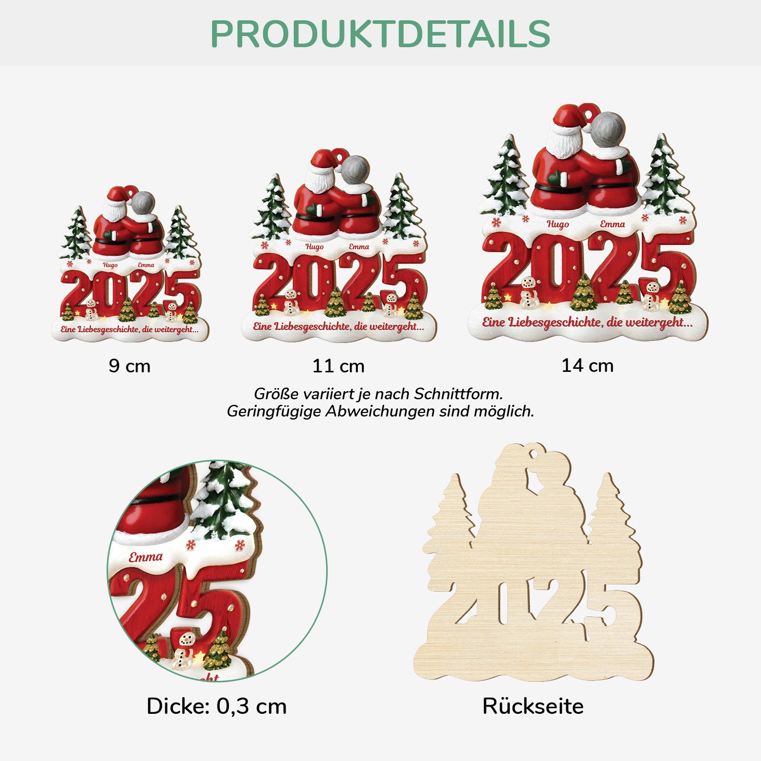 6455OGE3 eine liebesgeschichte die weitergeht personalisierte 1 schicht holz ornamente paar weihnachten 6455OTQTG