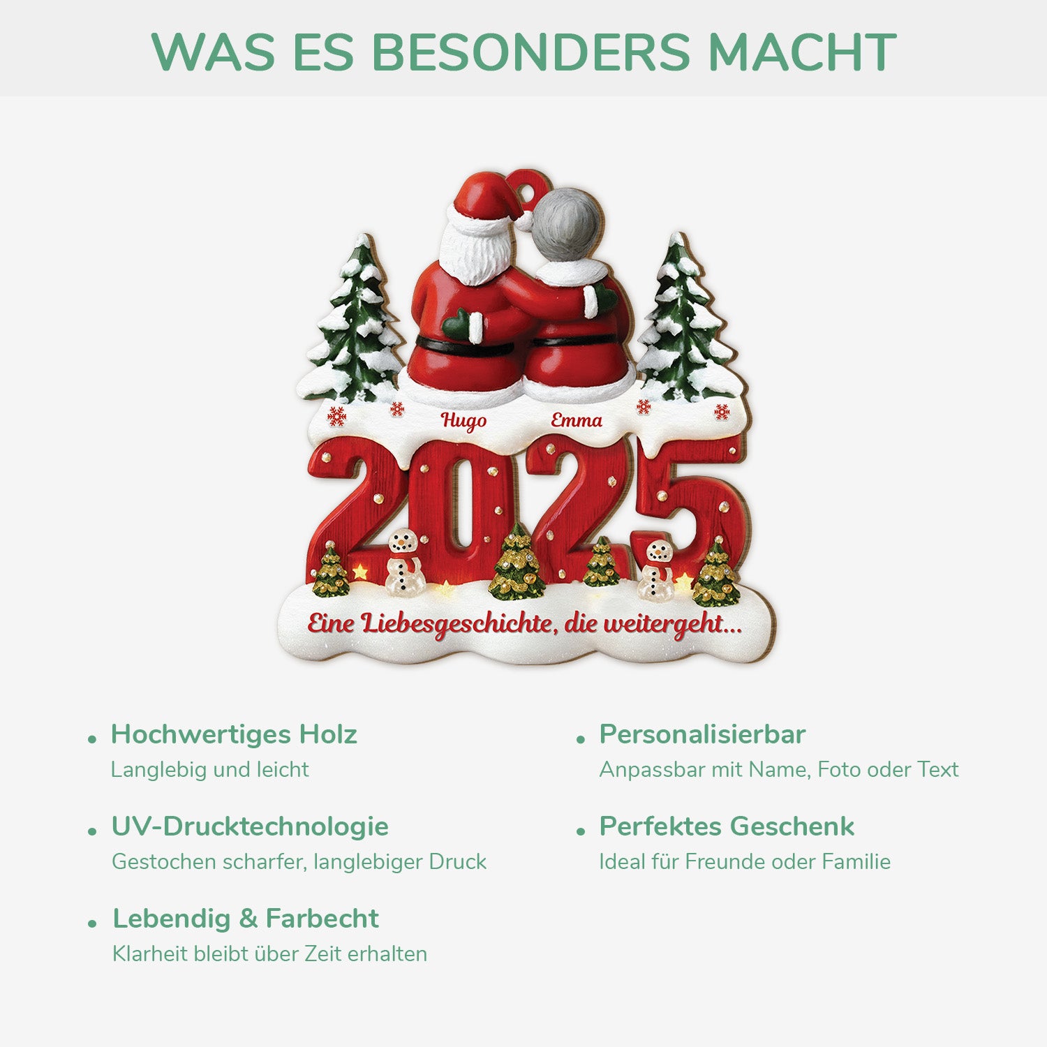 6455OGE4 eine liebesgeschichte die weitergeht personalisierte 1 schicht holz ornamente paar weihnachten 6455OTQTG