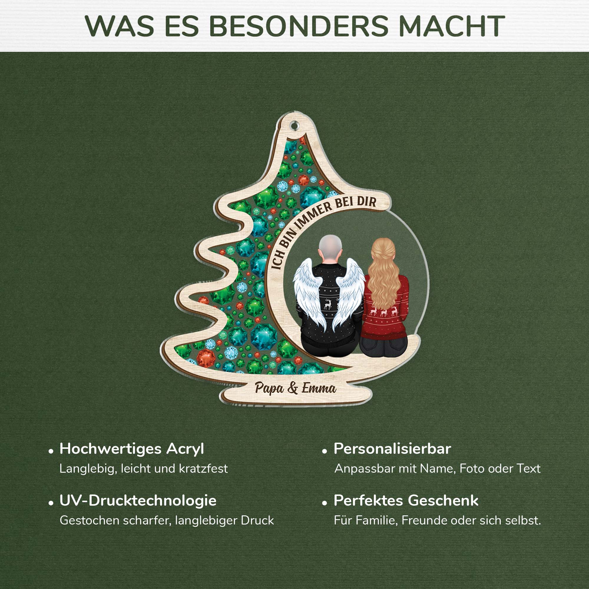 6456OGE4 3d druck effekt fur immer geliebt acryl weihnachtsschmuck personalisiert zur erinnerung 6456O3TNA