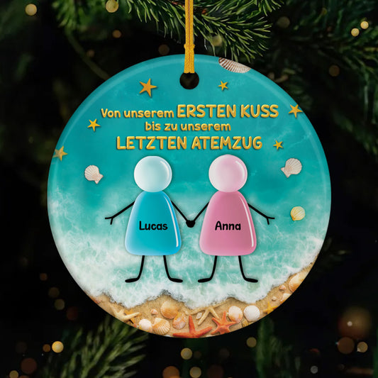 6463OGE1 von unserem ersten kuss bis zu unserem letzten atemzug keramik weihnachtsschmuck personalisiert paar 6463OTVQG