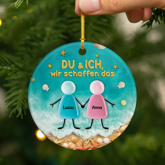 6463OGE2 von unserem ersten kuss bis zu unserem letzten atemzug keramik weihnachtsschmuck personalisiert paar 6463OTVQG
