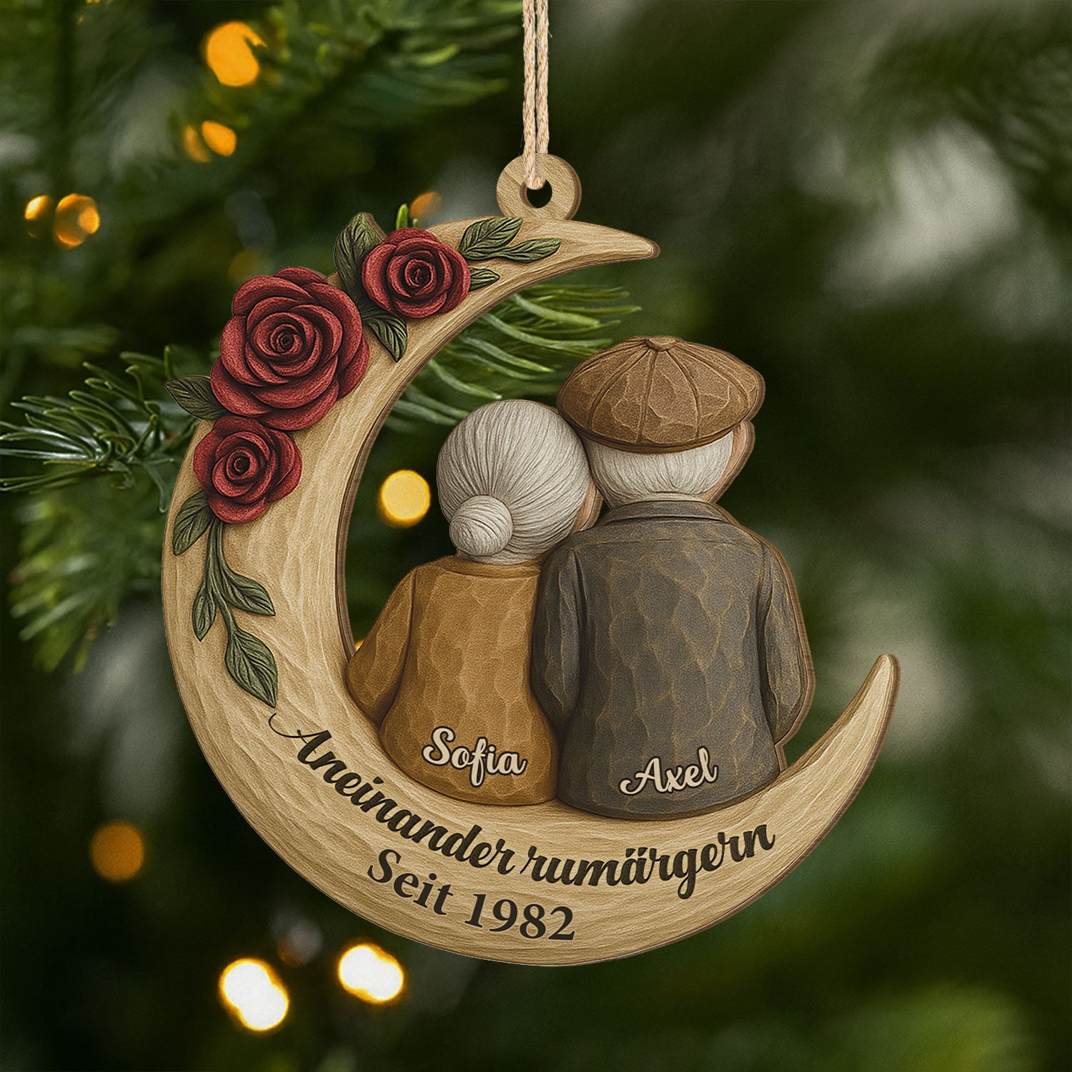 6466OGE1 rumargern und immer noch zusammen personalisierte 1 schicht holz ornamente paar weihnachten 6466O6V5G