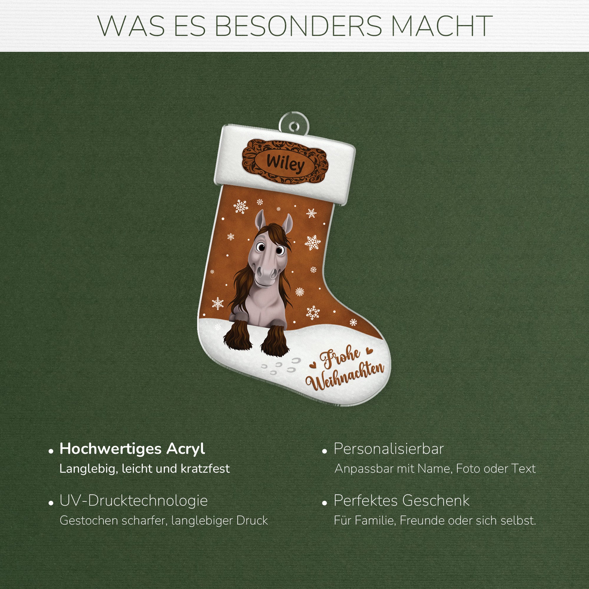 6468OGE4 frohe weihnachten acryl weihnachtsschmuck personalisiert_ pferde 6468OKVMU
