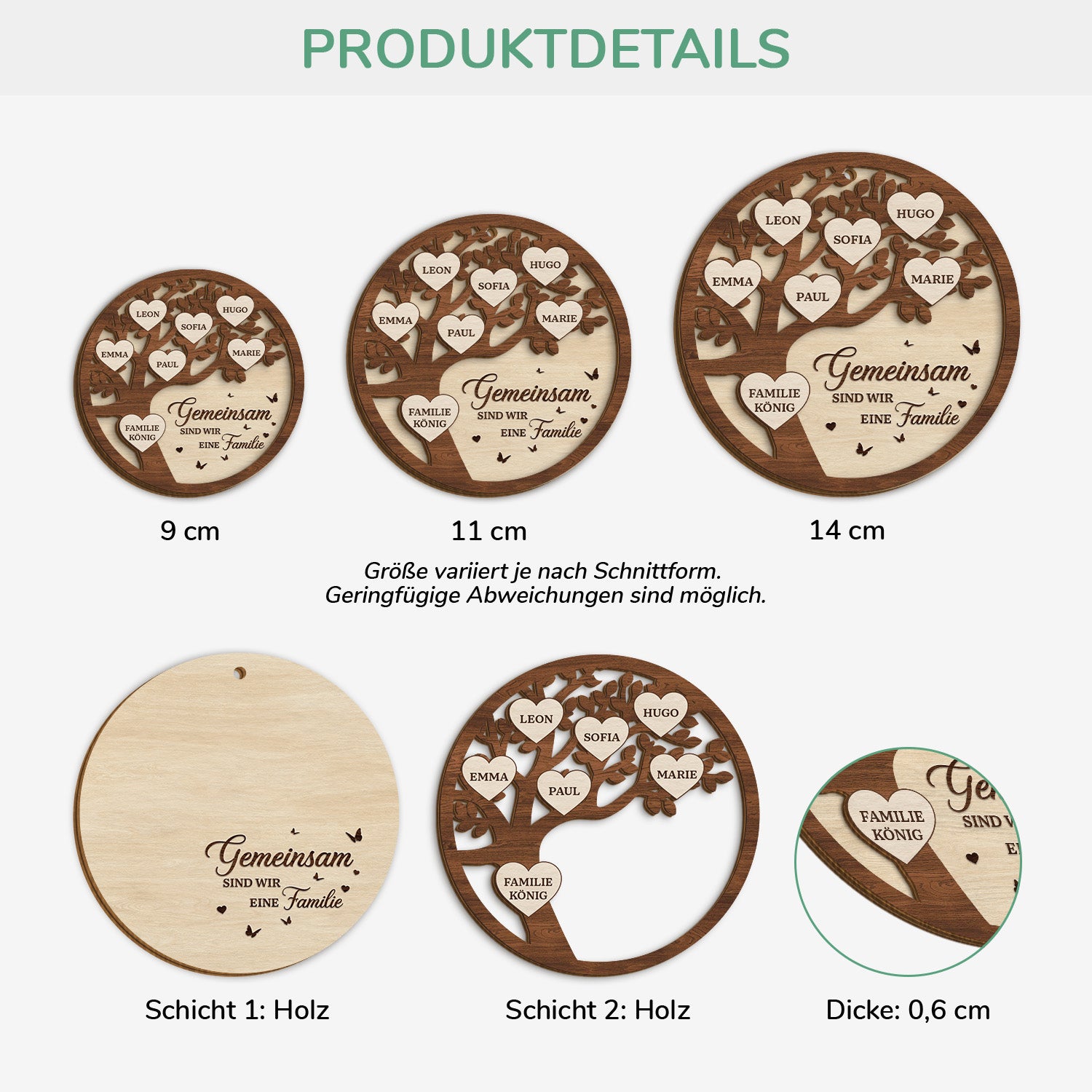 6469OGE3 familie wo das leben beginnt die liebe niemals endet personalisierte 2 schicht holz ornamente weihnachten 6469O3ZMI