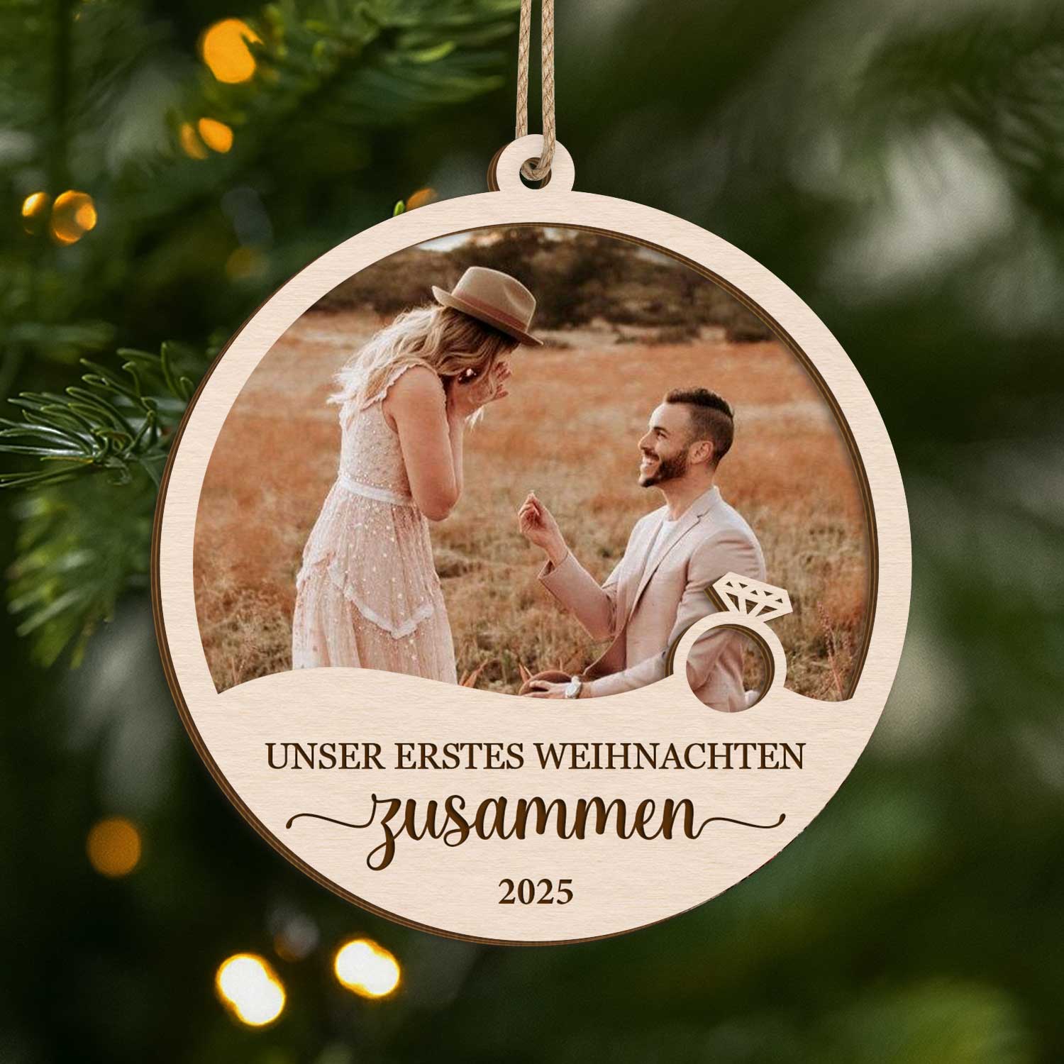 6473OGE1 unser erstes weihnachten zusammen personalisierte 2 schicht holz ornamente paar zur verlobung 6473OTQWG