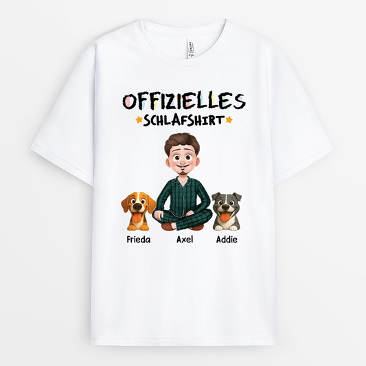 6474AGE1 offizielles schlafshirt hund buntstifte cartoon t shirt hund personalisiert 6474A3T0C