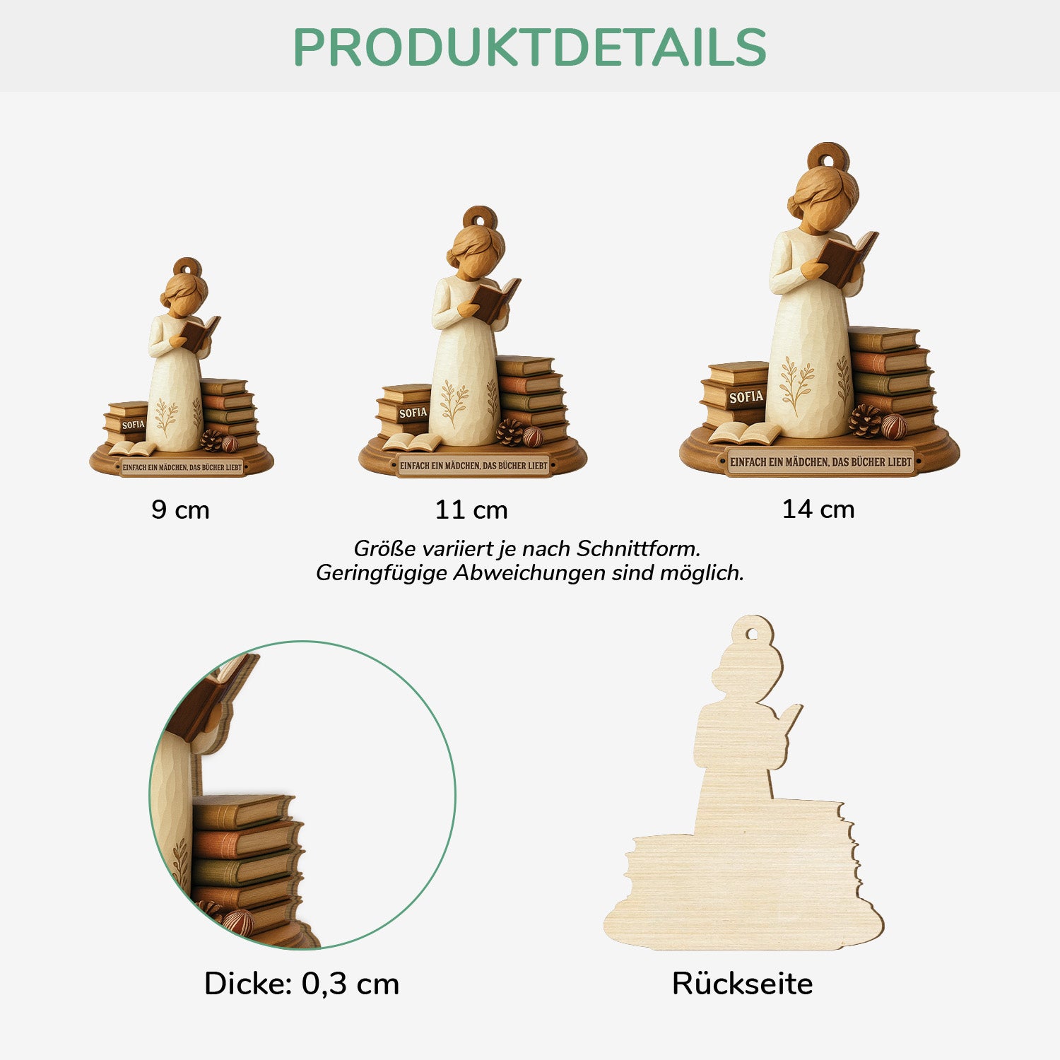 6479OGE3 3d druck effekt ein madchen die bucher liebt personalisierte 1 schicht holz ornamente leseratten frauen weihnachten 6479O8VMA