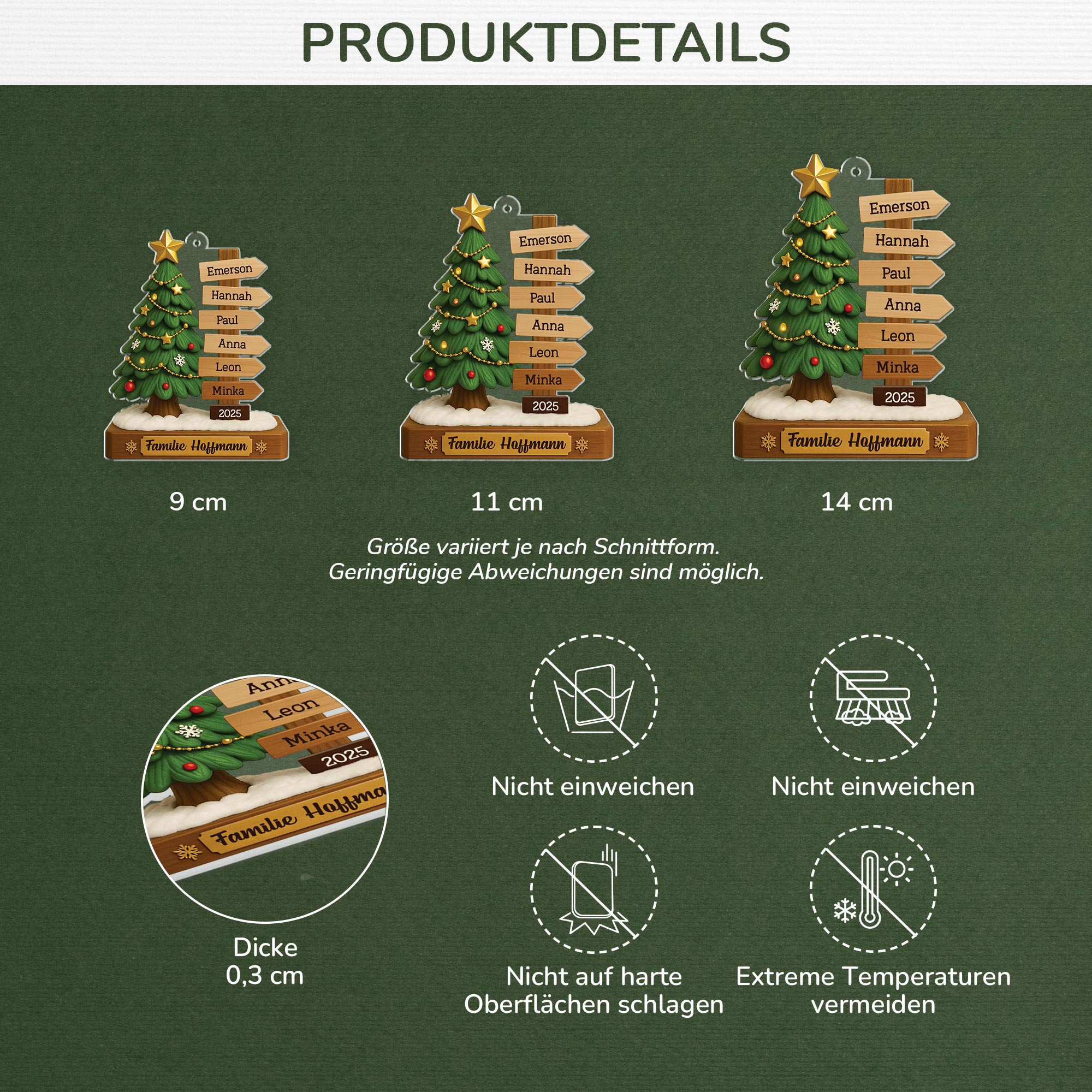 6480OGE3 tannenbaum namensschilder acryl weihnachtsschmuck personalisiert_ familie 6480OTPWI