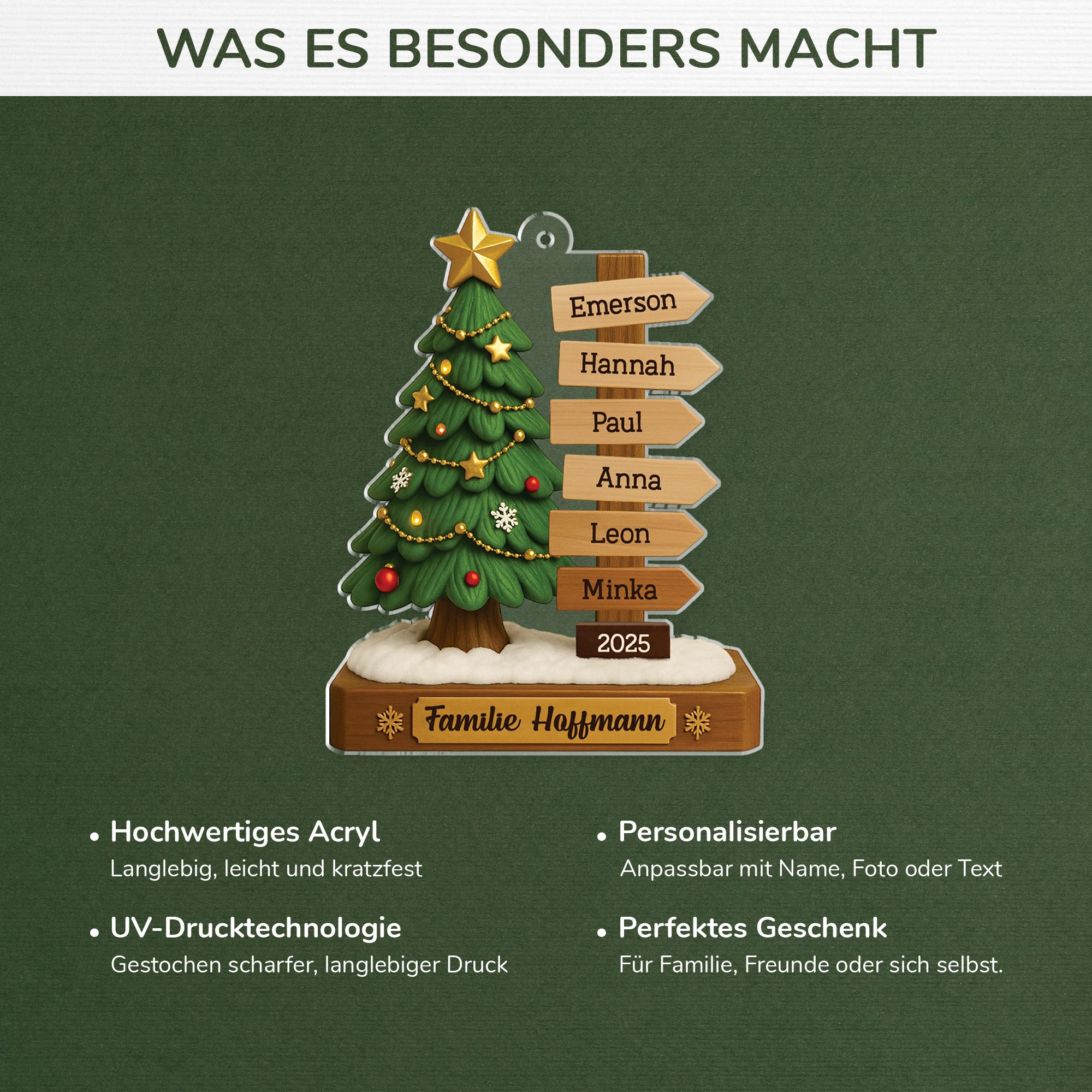 6480OGE4 tannenbaum namensschilder acryl weihnachtsschmuck personalisiert_ familie 6480OTPWI