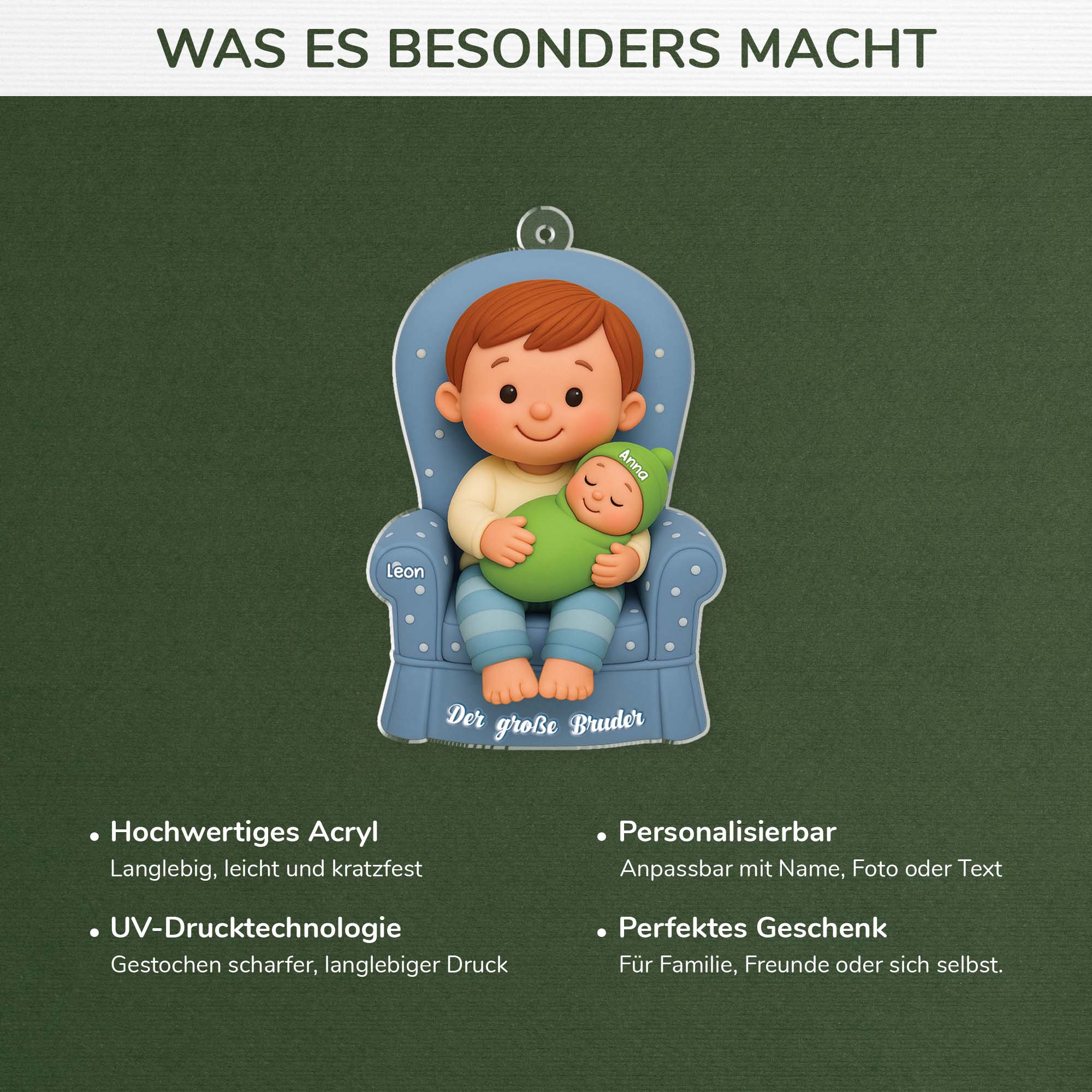 6481OGE4 3d druck effekt die grosse schwester der grosse bruder acryl weihnachtsschmuck personalisiert_ kinder geschwister 6481OKVTE