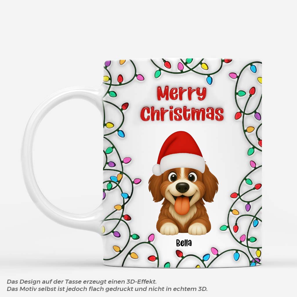 6487MGE1 3d druck effekt frohe weihnachten weihnachtstasse personalisiert_ hund lichterkette 6487MKMAC