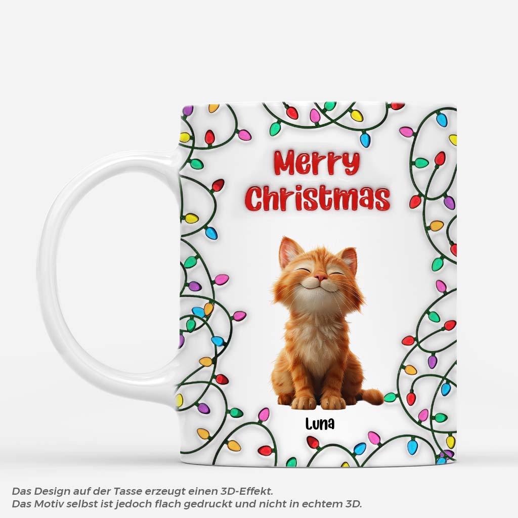 6487MGE1 3d druck effekt frohe weihnachten weihnachtstasse personalisiert_ katze lichterkette 6487MKMAD
