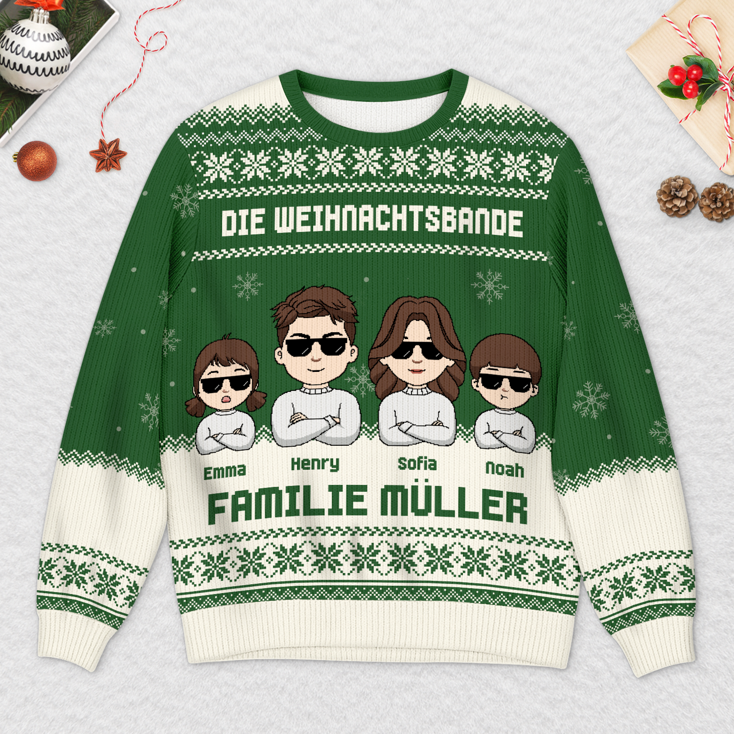 6488WGE2 weihnachts crew weihnachtspullover familie personalisiert_ 6488W8YMI