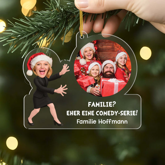 6491OGE2 willkommen im chaos acryl weihnachtsschmuck personalisiert_ familie mit foto 6491O8VZI