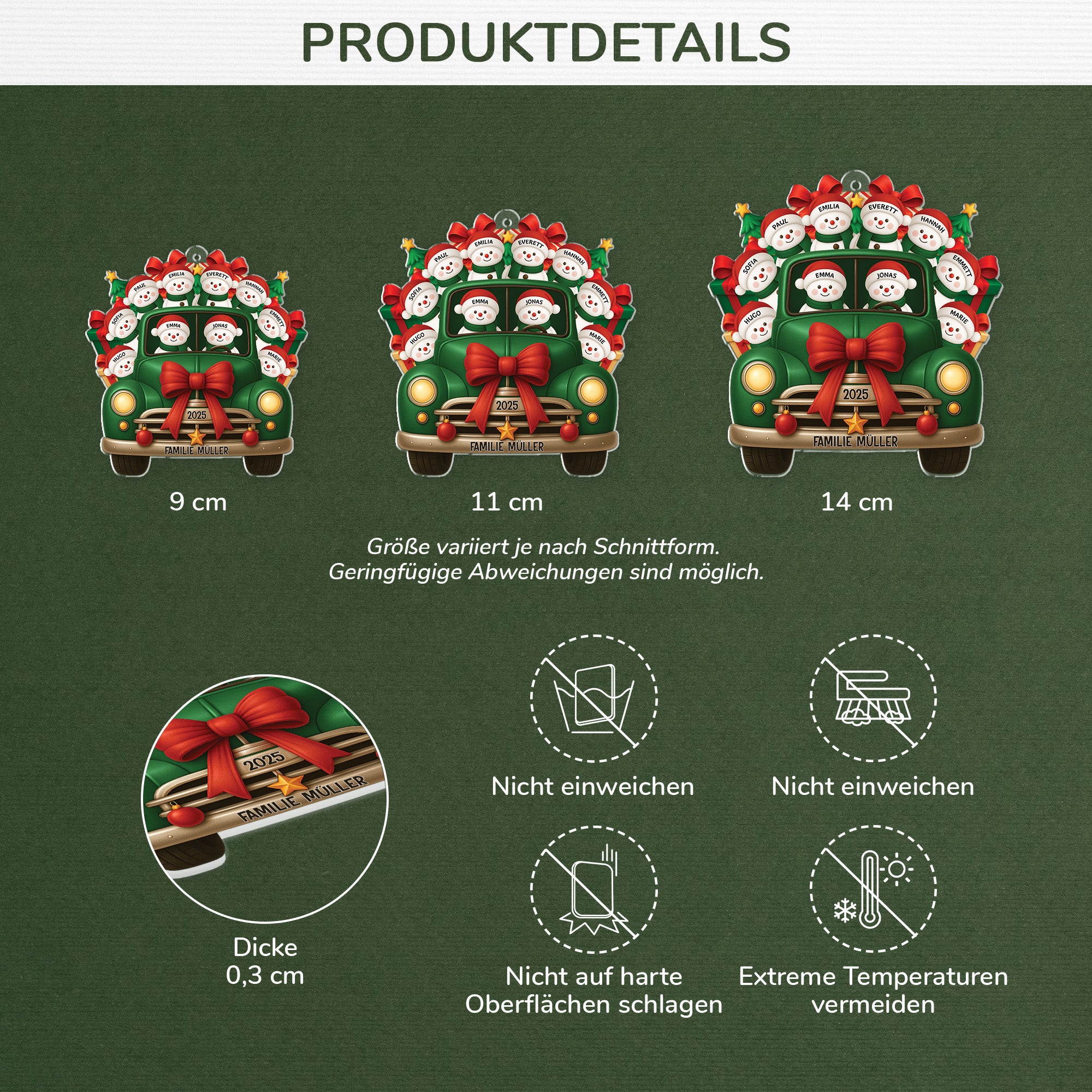 6492OGE3 familie im auto weihnachtsschmuck personalisiert_ 6492O8PMI