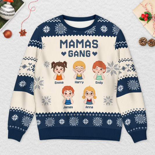 6498WGE2 mamas gang personalisierter weihnachtspullover_ papa mama 6498WKP5A