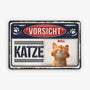 6499EGE1 3d druck effekt vorsicht katzen turschild katze personalisiert_ 6499ETVAD