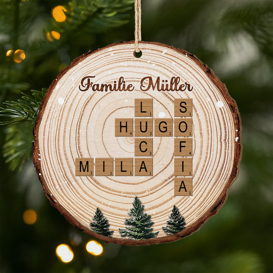 6502OGE1 die familie weihnachten personalisierte kreuzwortratsel 1 schicht holz ornamente 6502O3TTI