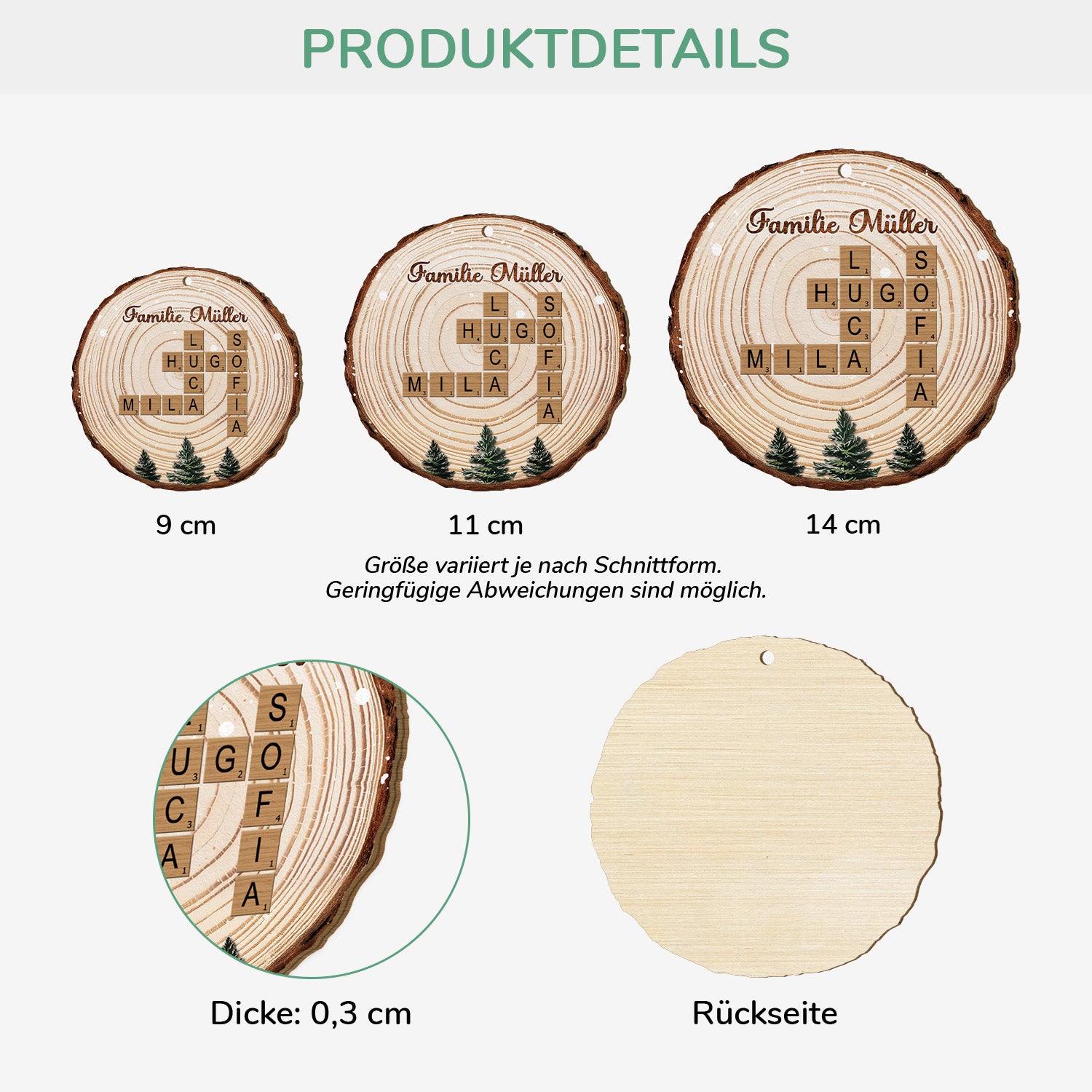 6502OGE3 die familie weihnachten personalisierte kreuzwortratsel 1 schicht holz ornamente 6502O3TTI