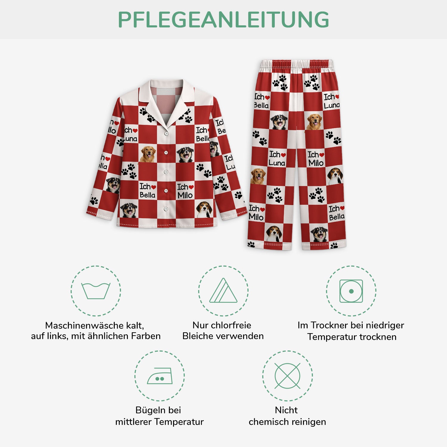 6503VGE4 pfoten hunde mit foto personalisierter schlafanzug hunde katzen 6503VKXZC