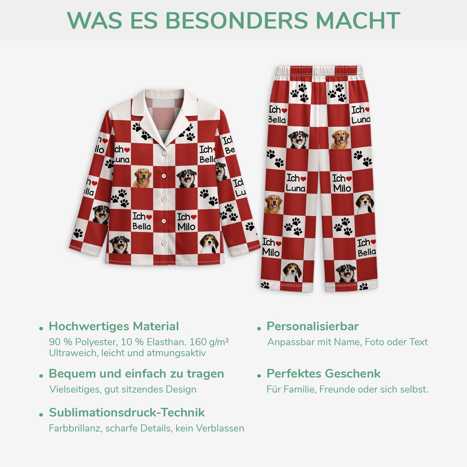 6503VGE5 pfoten hunde mit foto personalisierter schlafanzug hunde katzen 6503VKXZC