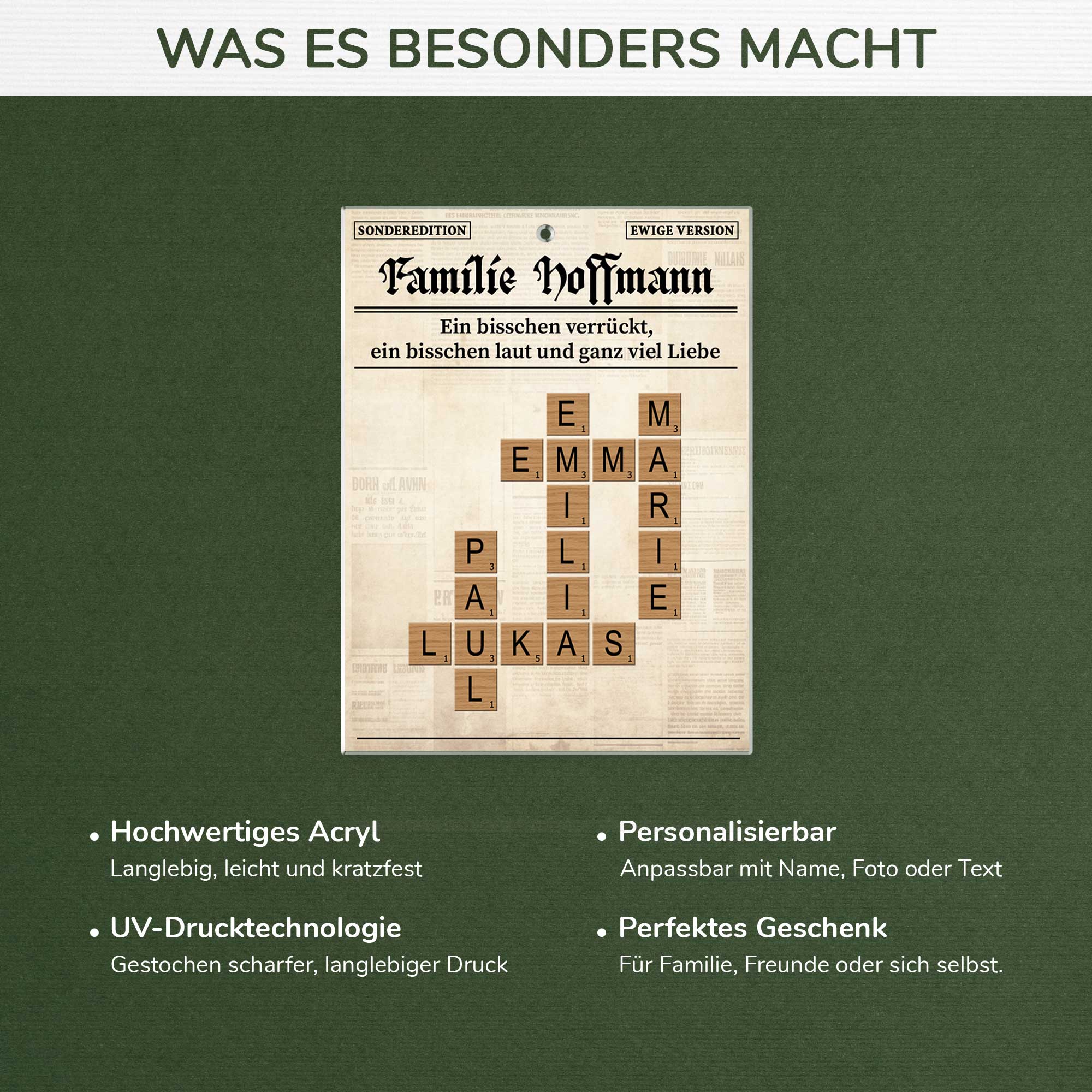 6506OGE1 familie etwas verruckt etwas laut und ganz viel liebe acryl weihnachtsschmuck kreuzwortratsel personalisiert_ 6506O3LWI_4